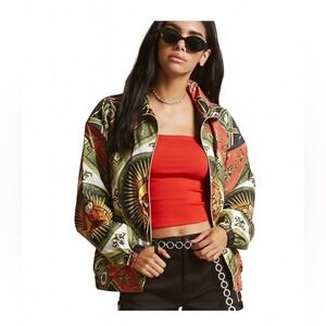 Forever 21 Multicolor Patterned Jacket size M Y2K Vintage Streetwear